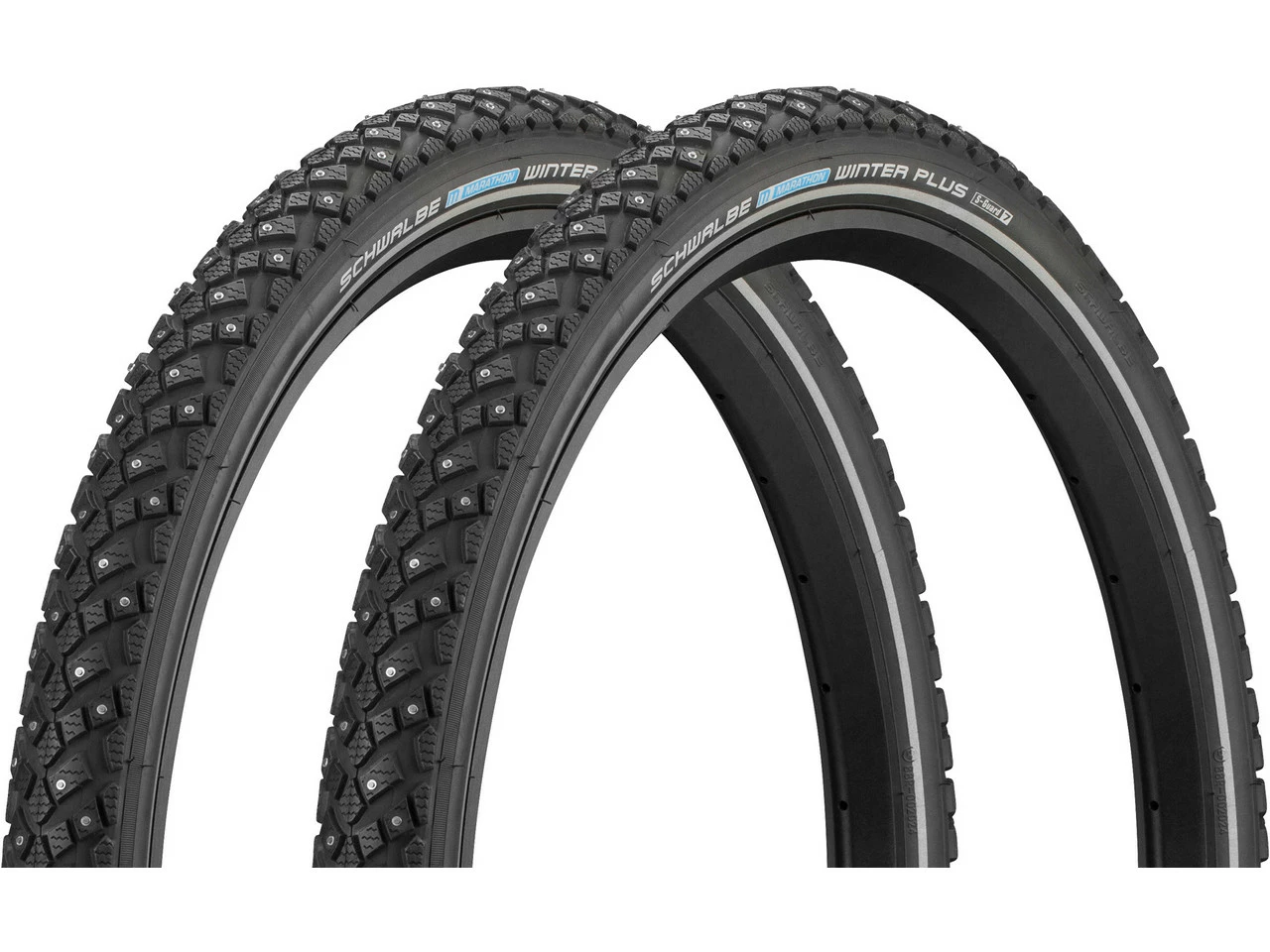 Schwalbe Set De 2 Pneus Rigides Cloutés Marathon Winter Plus 26" 3 Schwalbe Set De 2 Pneus Rigides Cloutés Marathon Winter Plus 26"