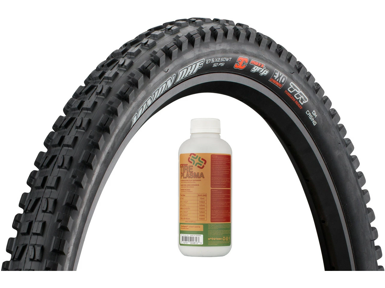 MAXXIS Pneu Souple Minion DHF 3C MaxxGrip EXO WT TR 27,5" + E13 Tire Plasma 3 MAXXIS Pneu Souple Minion DHF 3C MaxxGrip EXO WT TR 27,5" + E13 Tire Plasma