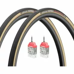 Vittoria 2 Pneus Souples Corsa G2.0 28" + 2 Chambres à Air Competition Latex
